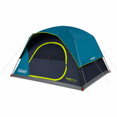 Coleman Dark Room SkyDome Tent | 6 Person | Blocks 90% Sunlight | Pre-Attached Poles | 5-Min Setup | WeatherTec | Near-Vertical Walls | Dark Green