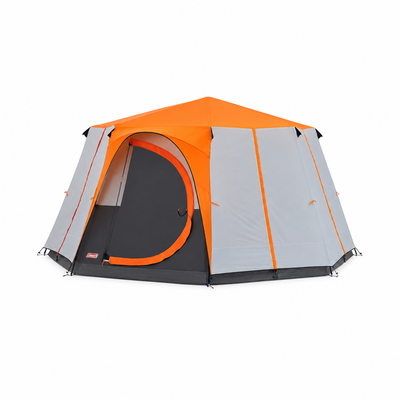 Coleman Cortes Octagon 8 Person Family Tent | 2000mm Water-Resistant | Colour-Coded Poles | Near-Vertical Walls | Standing Room | WeatherTec | Green