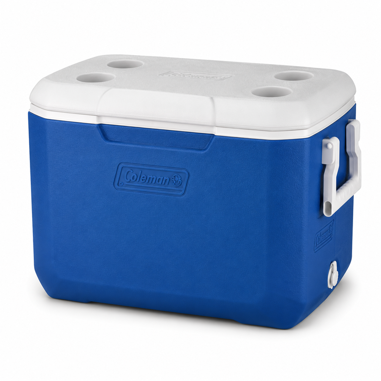 Coleman Poly-Lite 45L Ice Box Cooler | PU Full Foam Insulation | Keeps Ice 2 Days | Drain Plug | Lightweight | For Family Day Trips & Camping | Blue