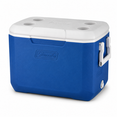 Coleman Poly-Lite 45L Ice Box Cooler | PU Full Foam Insulation | Keeps Ice 2 Days | Drain Plug | Lightweight | For Family Day Trips & Camping | Blue