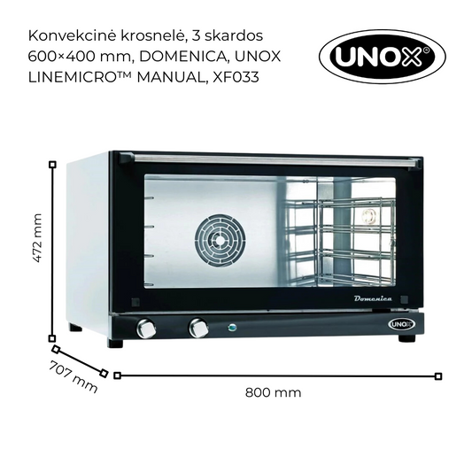 Unox XF033 LINEMICRO Domenica Commercial Convection Oven – 3 Tray Manual Electric Baking Oven for Bakery, Café, Cloud Kitchen & Restaurant Use, Bangalore India