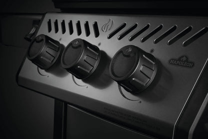 Napoleon Freestyle FP325DSIBPK Gas BBQ Grill – 3 Burner Black Barbecue with Infrared Side Burner, Cast Iron Grids & Storage Door - New Model