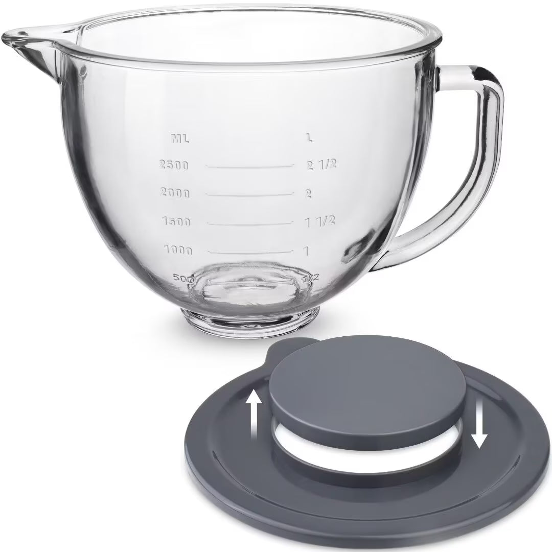KitchenAid Hammered Glass Mixing Bowl | Textured Artisan Design | See-Through | Tilt-Head Stand Mixer Compatible | Premium Replacement Bowl