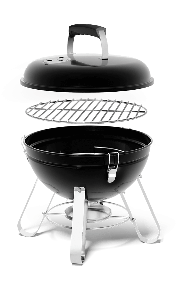 Napoleon NK14 Portable Charcoal Grill (34 cm / 14") – Black with Legs | Compact BBQ for Camping & Picnics
