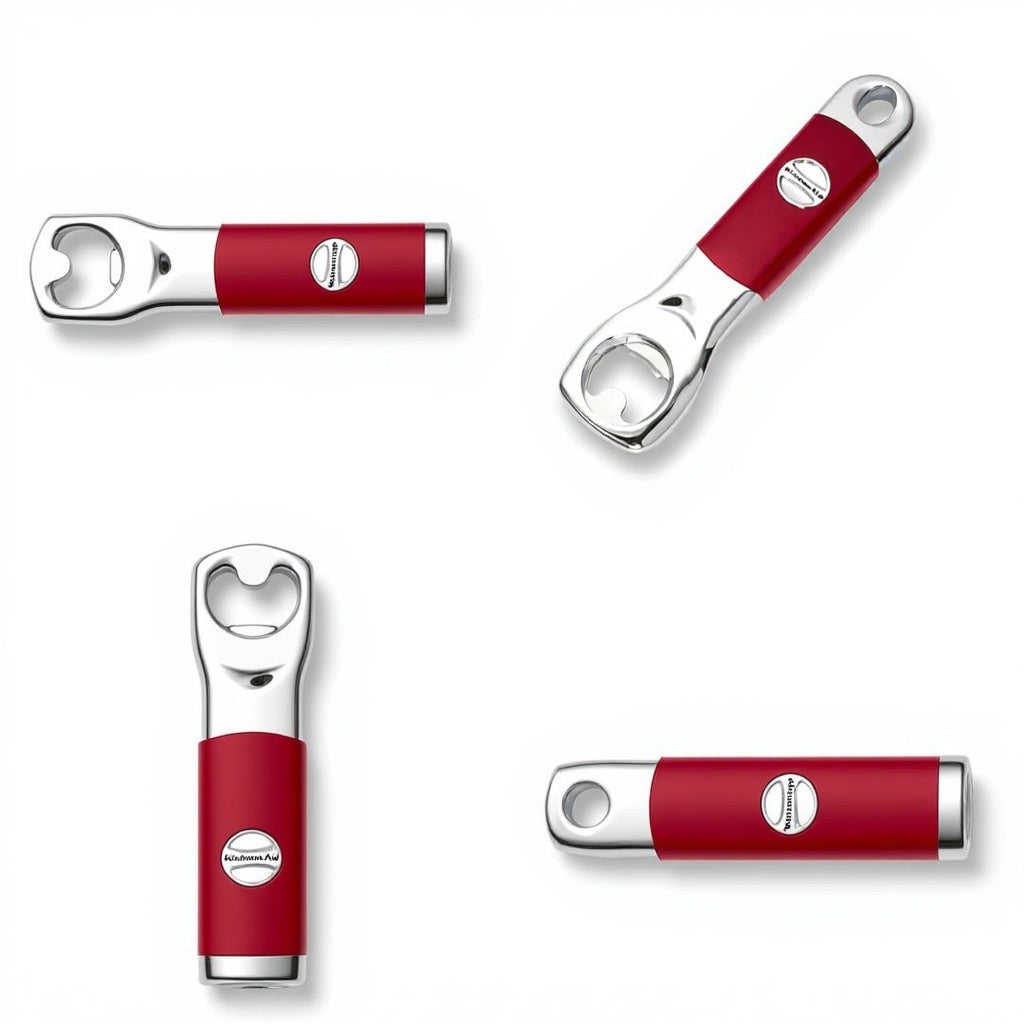 KitchenAid Bottle Opener | Lever-Action Cap Remover | For Crown-Cap Bottles | Compact | Durable Metal | Empire Red | Kitchen & Bar Use