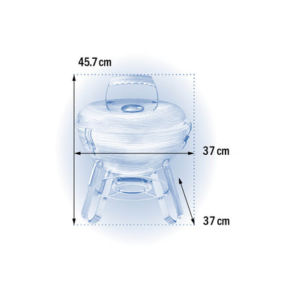 Napoleon NK14 Portable Charcoal Grill (34 cm / 14") – Black with Legs | Compact BBQ for Camping & Picnics