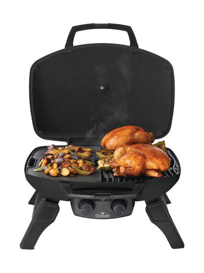 Napoleon  TQ285-BK TravelQ 285 Portable Gas Grill | 2 Burner LPG BBQ | Folding Legs | Black