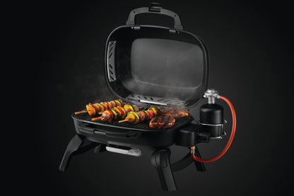 Napoleon TQ240-BK TravelQ 240 Portable Gas Grill | 2 Burner LPG BBQ | Folding Legs | Black
