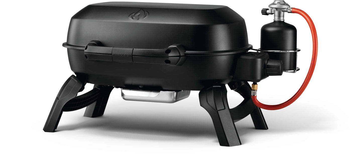 Napoleon TQ240-BK TravelQ 240 Portable Gas Grill | 2 Burner LPG BBQ | Folding Legs | Black