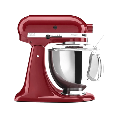 KitchenAid Artisan Tilt-Head Stand Mixer 4.8L 10-Speed Home Baking Machine with Flat Beater, Dough Hook & Wire Whisk - Empire Red