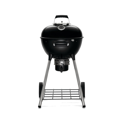 Napoleon NK18K Charcoal Kettle Grill | 18-Inch | Compact | Vortex Heat System | Stainless Steel Hinged Grids | ACCUPROBE Gauge | For 2-4 People | Black