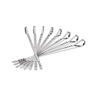 Napoleon Pro Shish-Kebab Skewers | Set of 12 | Flat Stainless Steel | Crimped Ends Hold Food in Place | For Seekh, Paneer & Tikka | All Napoleon Grills