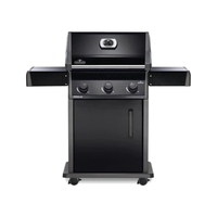 Napoleon Rogue 425 Gas Grill | R425PK | 3 Burners | 42,000 BTU | 570 sq in | JETFIRE Ignition | Cast Iron WAVE Grids | Locking Casters | LPG | Black