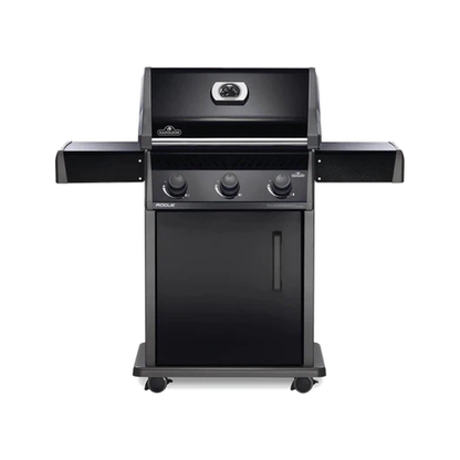 Napoleon Rogue 425 Gas Grill | R425PK | 3 Burners | 42,000 BTU | 570 sq in | JETFIRE Ignition | Cast Iron WAVE Grids | Locking Casters | LPG | Black