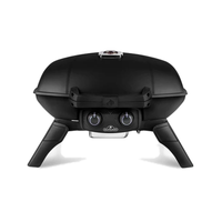 Napoleon Travel Q 285 Portable Gas Grill | 2 Burners | 285 sq in Cast Iron Grids | JETFIRE Ignition | Folding Legs | Locking Lid | LPG | Black