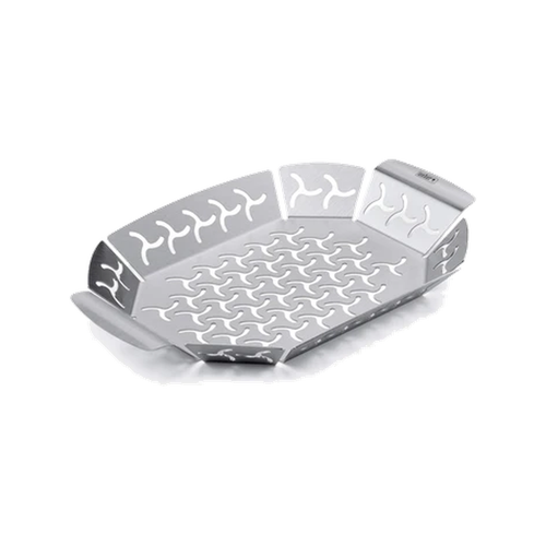 Weber Premium Grilling Basket Small | Non-Stick | For Vegetables & Shrimp | For Compact & Portable Weber Grills | 1-2 Person Portions