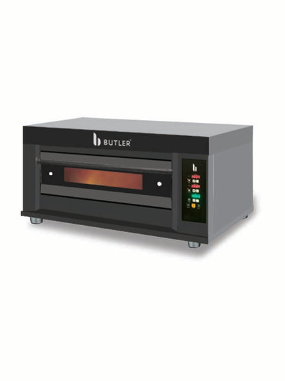 Butler EDO 1D-2T Black Italia Single Deck Two Tray Electric Deck Oven with Digital Controls in Black Titanium Facia