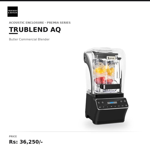 Butler TruBlend AQ Premia Commercial Blenders with Acoustic Enclosure – Premia series
