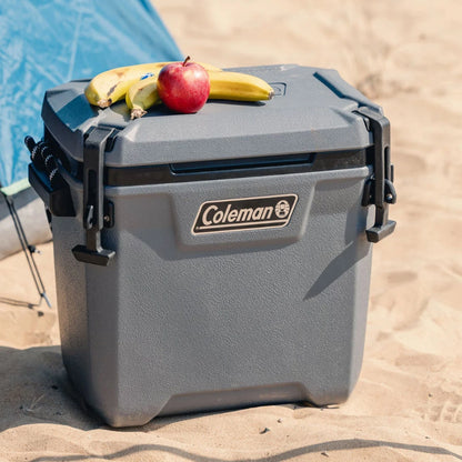 Coleman Convoy 28QT Ice Box Cooler | TempLock FX PU Foam Insulation | Multi-Day Ice Retention | Side Latches | Drain Plug | For Camping & Day Trips | Grey