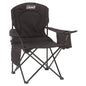 Coleman Quad Chair with Built-In Cooler Pouch– Black Folding Camping Chair with Cup Holder & Carry Bag