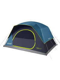 Coleman SkyDome 8 Person Camping Tent | Dark Room Technology | Blocks 90% Sunlight | Pre-Attached Poles | 5-Min Setup | WeatherTec | Dark Green