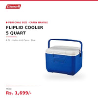 Coleman 5QT Personal Cooler | 4.7L Compact Hard Ice Box | Holds 4-6 Cans | Carry Handle | Drain Plug | For Personal Use, Travel & Picnics | Blue