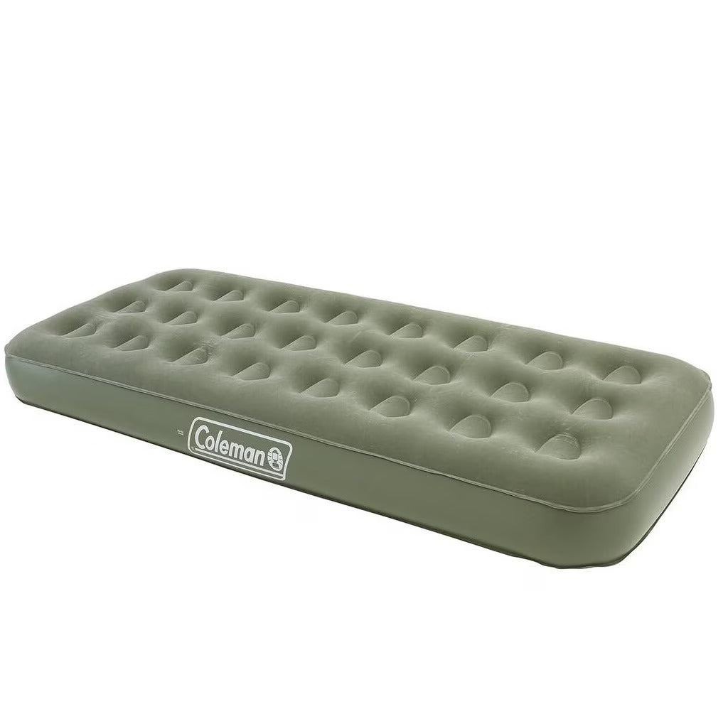 Coleman Maxi Comfort Inflatable Camping Mattress | Single | Compact & Lightweight | Flocked Top | For Backpacking, Hiking & Camping | Green