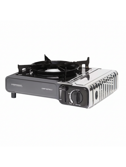 Campingaz Camp Bistro 3 Camping Stove | Portable Camping Stove | 2200W Single Burner with Piezo Ignition, Safety Lock & Carry Case | Outdoor Cooking Stove for Camping, Black