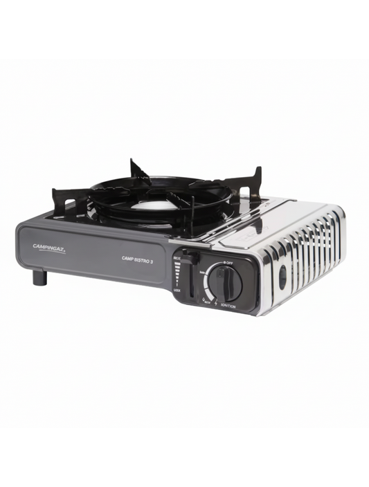 Campingaz Camp Bistro 3 Camping Stove | Portable Camping Stove | 2200W Single Burner with Piezo Ignition, Safety Lock & Carry Case | Outdoor Cooking Stove for Camping, Black
