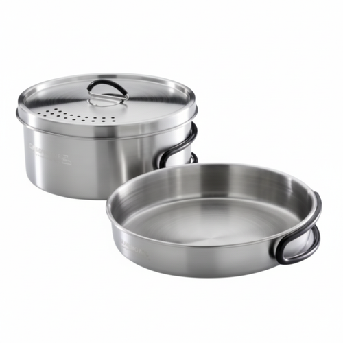 Campingaz Stainless Steel Trekking Kit | Compact Lightweight Cook Set | Multi-Piece Camping Cookware | Trekking & Outdoor Cooking Use | Stainless Steel Finish
