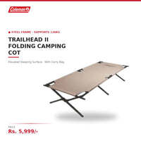Coleman Trailhead II Folding Camping Cot | Steel Frame | Supports 136kg | Elevated Sleeping Surface | With Carry Bag | For Camping & Outdoor Use