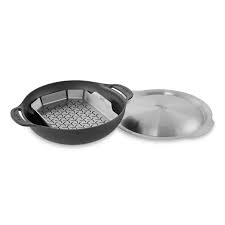 Weber GBS Wok Set with Steaming Rack & Lid | Carbon Steel | For GBS Grills | Authentic Wok Hei | Stir-Fry, Steam & Braise on the Grill