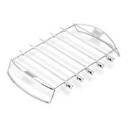 Weber Kabob Set | Stainless Steel Skewers & Elevated Rack | Flat Skewers Prevent Food Sliding | For Kebabs, Tikka & Paneer | All Weber Grills