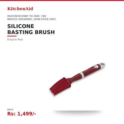 KitchenAid Professional Silicone Basting Brush | Heat-Resistant to 260°C | No Bristle Shedding | Non-Stick Safe | Dishwasher-Safe | Empire Red