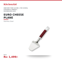 KitchenAid Euro Cheese Plane | Stainless Steel | Uniform Thin Slicing | For Gouda, Cheddar & Paneer | Dishwasher-Safe | Empire Red