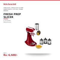 KitchenAid Fresh Prep Slicer & Shredder Attachment | Thin Slice, Thick Slice & Fine Shred Discs | Fits All KitchenAid Stand Mixers | BPA-Free