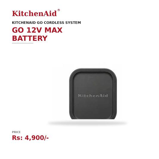 KitchenAid Go 12V MAX Lithium-Ion Rechargeable Battery (5KRB12A) | Replacement Battery for KitchenAid Go Cordless Hand Blender, Personal Blender, Hand Mixer, Food Chopper & Citrus Juicer
