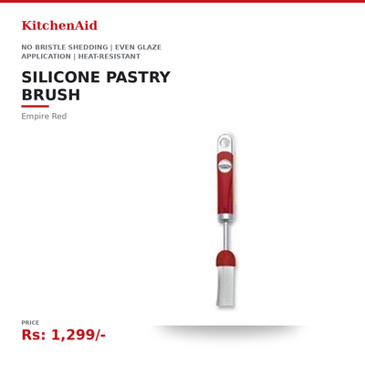 KitchenAid Silicone Pastry Brush | No Bristle Shedding | Even Glaze Application | Heat-Resistant | Dishwasher-Safe | For Baking & Cooking | Empire Red
