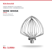 KitchenAid Wire Whisk Attachment | For 6.9L Bowl-Lift Professional Stand Mixers | Cream, Meringue & Egg Whites | Stainless Steel | Dishwasher-Safe