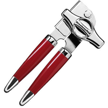 KitchenAid Manual Can Opener | Sharp Stainless Steel Cutting Wheel | Clean Cut | No Jagged Edges | Dishwasher-Safe | Empire Red