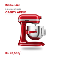 KitchenAid Bowl-Lift Stand Mixer 6.6L 11-Speed Heavy Duty Baking Machine with Flat Beater, Dough Hook & Wire Whisk - Candy Apple Red