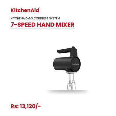 KitchenAid Go Cordless 7-Speed Hand Mixer, Black Matte | Portable Rechargeable hand Mixer  (Battery Sold Separately)