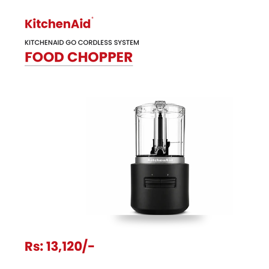 KitchenAid Go Cordless Food Chopper Black Matte | Rechargeable Electric Mini Chopper for Vegetables, Herbs, Nuts & Sauces (Battery Sold Separately)