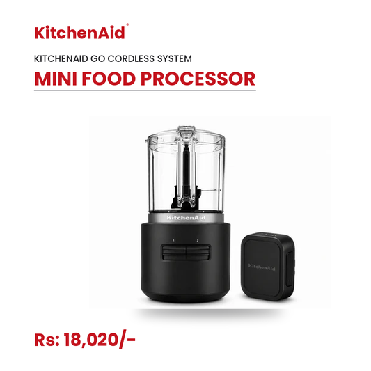KitchenAid Go Cordless Mini Food Processor – Black Matte | Includes 12V MAX Rechargeable Battery for Chopping, Mixing, Pureeing & Whisking