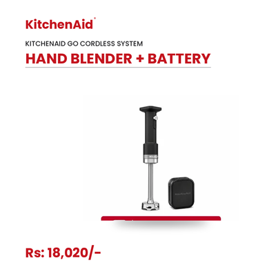 KitchenAid Go Cordless Hand Blender with Rechargeable Battery, Black Matte | Portable Immersion Blender with 700 ml Jar for Smoothies, Soups, Sauces & Purees