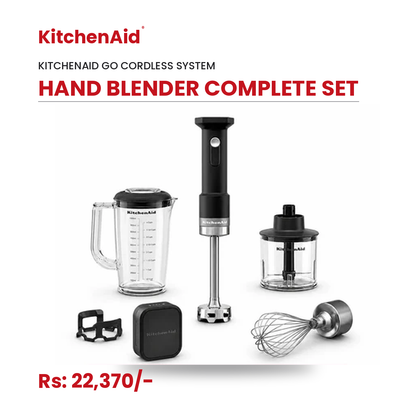 KitchenAid Go Cordless Hand Blender Complete Set– Black Matte (With Rechargeable Battery)