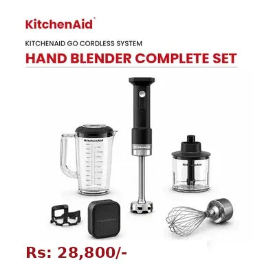KitchenAid Go Cordless Hand Blender Complete Set– Black Matte (With Rechargeable Battery)