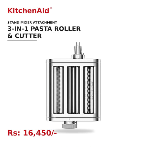KitchenAid 3-in-1 Metal Pasta Roller & Cutter Attachment for Stand Mixers