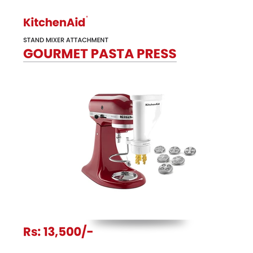KitchenAid Gourmet Pasta Press Attachment | 6 Pasta Plates | Spaghetti, Bucatini, Rigatoni, Fusilli & Macaroni | Fits All KitchenAid Stand Mixers