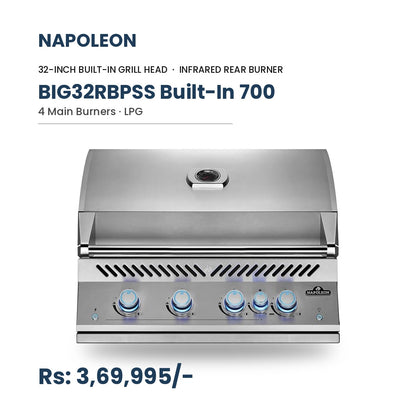 Napoleon Built-In 700 Series 32" LPG Gas Grill with Infrared Rear Burner, 4 Main Burners (BIG32RBPSS-1-RC)